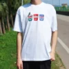 Camiseta de manga curta com apliques Pics Unissexo Branca