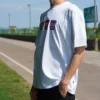 Camiseta de manga curta com apliques Pics Unissexo Branca