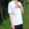 Camiseta de manga curta com apliques Pics Unissexo Branca