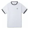 Camiseta de manga curta com gola em contraste Tamanhos asiáticos “Branco”