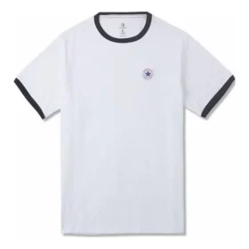 Camiseta de manga curta com gola em contraste Tamanhos asiáticos “Branco” Camiseta de manga curta com gola em contraste Tamanhos asiáticos “Branco”