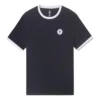 Camiseta de manga curta com gola em contraste Tamanhos asiáticos “Preto”