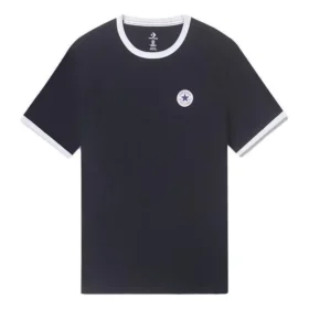 Camiseta de manga curta com gola em contraste Tamanhos asiáticos “Preto” Camiseta de manga curta com gola em contraste Tamanhos asiáticos “Preto”