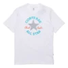 Camiseta de manga curta com slogan e logótipo para homem Branca