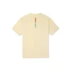 Camiseta esportiva com estampa, gola redonda e manga curta, amarelo claro