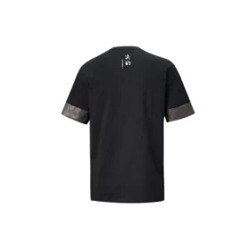 Camiseta masculina Converse City de manga curta com punhos em cores contrastantes, estilo desportivo, gola redonda, preta Camiseta masculina Converse City de manga curta com punhos em cores contrastantes, estilo desportivo, gola redonda, preta