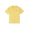 Camiseta masculina Converse com estampa de graffiti e desenhos animados nas costas, corte solto, casual, gola redonda e manga curta, cor dourada
