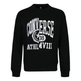 Camiseta masculina Converse com estampa do logotipo Alphabet, gola redonda, preta Camiseta masculina Converse com estampa do logotipo Alphabet, gola redonda, preta