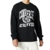 Camiseta masculina Converse com estampa do logotipo Alphabet, gola redonda, preta