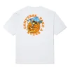 Camiseta masculina Converse com estampado de desenhos animados, corte largo, gola redonda e manga curta, branca
