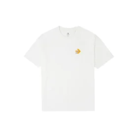 Camiseta masculina Converse com logótipo estampado, gola redonda e manga curta, branca Camiseta masculina Converse com logótipo estampado, gola redonda e manga curta, branca