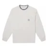 Camiseta Retro Chuck de manga comprida com bolso em tecido slub – Tamanhos asiáticos “Branco”