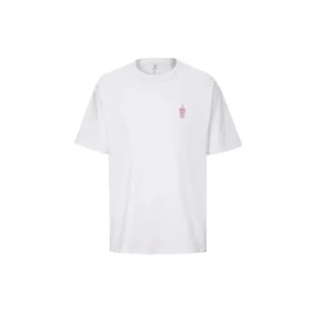 Camiseta unissex de manga curta com apliques Branca