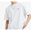 Camiseta unissex de manga curta com apliques Branca