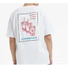 Camiseta unissex de manga curta com apliques Branca