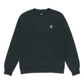 Camisola casual desportiva masculina Converse com logótipo e gola redonda, Preto escuro