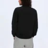 Camisola casual desportiva masculina Converse com logótipo e gola redonda, Preto escuro