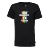 Camisola clássica básica de corte justo com estampado, manga curta, preta