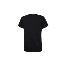 Camisola clássica básica de corte justo com estampado, manga curta, preta