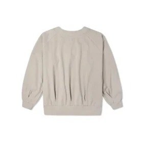 Camisola com capuz bege de malha solta e decote em V Camisola com capuz bege de malha solta e decote em V