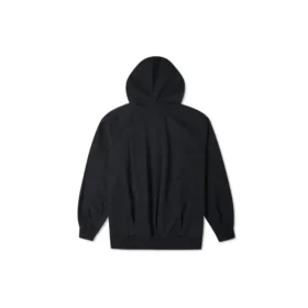Camisola com capuz de malha larga com logótipo bordado Preto