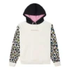 Camisola com capuz e estampado de leopardo arco-íris Tamanhos asiáticos “Off White”