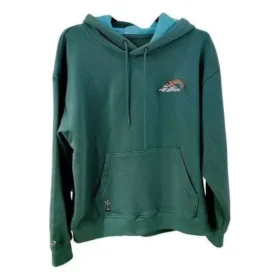 Camisola com capuz e gráfico Rainbow Cloud Tamanhos asiáticos “Verde”