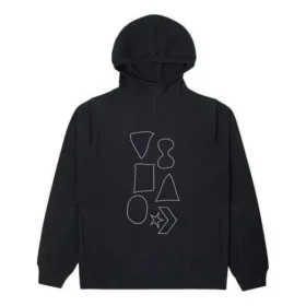Camisola com capuz e padrão gráfico Shapes, tamanho asiático “Preto”