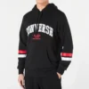 Camisola com capuz e texto universitário Tamanhos asiáticos “Black”