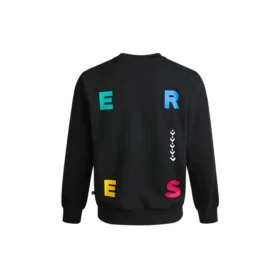 Camisola com gola redonda e estampado de letras contrastantes desportivas Tamanhos asiáticos “Preto”