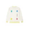 Camisola com gola redonda e estampado de letras contrastantes, tamanho asiático “Branco”