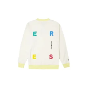 Camisola com gola redonda e estampado de letras contrastantes, tamanho asiático “Branco”