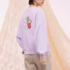 Camisola com gola redonda e padrão floral Tamanhos asiáticos “Lilac”