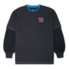 Camisola com logótipo estampado Tamanhos asiáticos “Preto Azul”