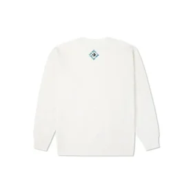 Camisola de gola redonda com bolso no peito e forro polar da série de Ano Novo da Converse para homem, Branco Leite Camisola de gola redonda com bolso no peito e forro polar da série de Ano Novo da Converse para homem, Branco Leite