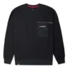 Camisola de gola redonda com bolso no peito e forro polar da série de Ano Novo da Converse para homem, preto escuro