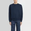 Camisola de gola redonda em malha desportiva de cor sólida Converse x Kim Jones para homem, azul-marinho