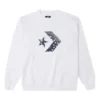 Camisola de malha com logótipo Converse Cashew de gola redonda para homem, branca