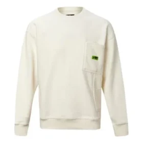 Camisola de manga comprida com gola redonda para homem, branca Camisola de manga comprida com gola redonda para homem, branca