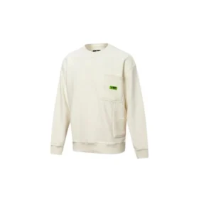 Camisola de manga comprida com gola redonda para homem, branca Camisola de manga comprida com gola redonda para homem, branca