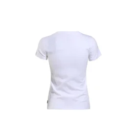 Camisola de manga curta com estampado de flores, branca