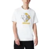Camisola de manga curta com gola redonda e estampado esqueleto da Converse para homem, branca