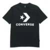 Camisola de manga curta com gola redonda e logótipo Alphabet impresso, preta