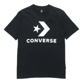 Camisola de manga curta com gola redonda e logótipo Alphabet impresso, preta