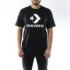 Camisola de manga curta com gola redonda e logótipo Alphabet impresso, preta