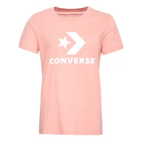 Camisola de manga curta com logótipo clássico impresso, cor-de-rosa