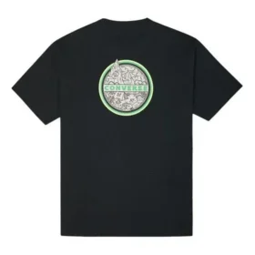 Camisola de manga curta com logótipo Converse para homem, gola redonda, preta