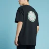 Camisola de manga curta com logótipo Converse para homem, gola redonda, preta
