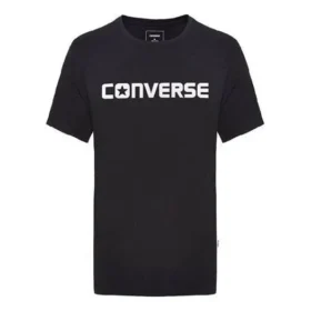 Camisola de manga curta Converse Pure Cotton Alphabet para homem, preta