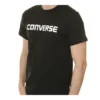 Camisola de manga curta Converse Pure Cotton Alphabet para homem, preta